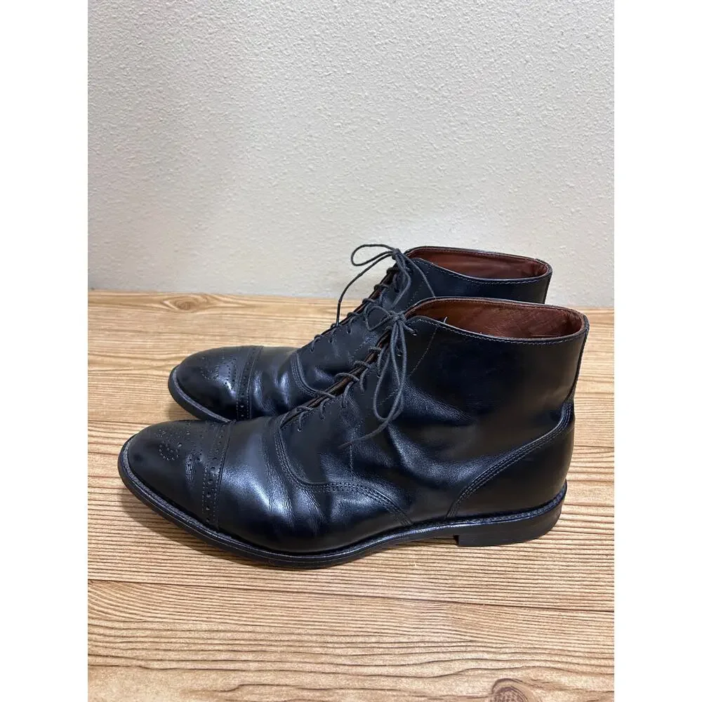 Allen Edmonds Fifth Street Men’s Dress Boots 11 Black Leather Cap Toe Brogue